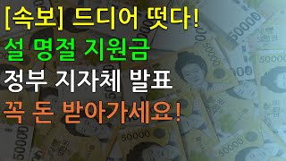 [속보] 설 명절 정부 지자체 지원금 받아가세요!