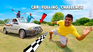 Car Pulling Challenge - Gone Wrong 🔥🔥 కూర గాడు కింద పడ్డాడు 😅🤣 Telugu Experiments