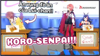 Korone ăn vụng đồ ăn của Lui-chan khi em ấy không để ý!【Hololive Vietsub】