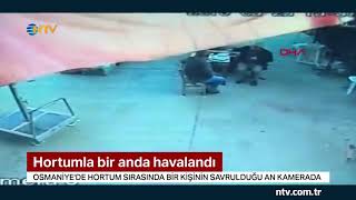 Osmaniye'de Hortum Sırasında Şemsiye İle Uçan Vatandasimiz Kameralara Böyle Yansıdı..