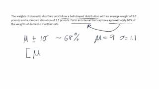 Find an interval that captures 68% of the data