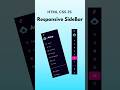 Sidebar Menu | HTML CSS and JavaScript