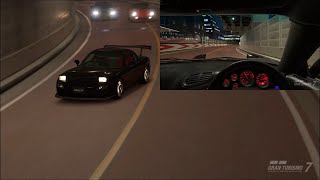 【グランツーリスモ7】RX-7 Spirit R Type A(FD)'02　東京エクスプレスウェイ　中央ルート外回り　アーケードレース【外カメラ＋ドライバー視点】