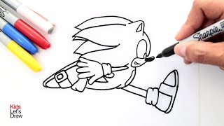 Cómo dibujar a SONIC CORRIENDO (paso a paso) | How to draw Sonic The Hedgehog Running