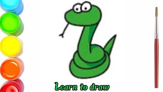 How to Draw a Snake easy step by step |Рисование змей для детей | Menggambar ular untuk anak-anak