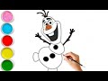 How to draw Olaf⛄⛄ From frozen for kids &Toddlers