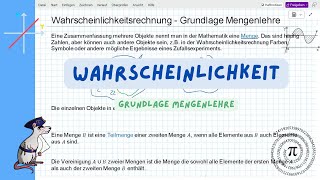 Wahrscheinlichkeitsrechnung - Grundlage Mengenlehre