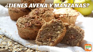 Con sólo avena y manzana, elabora estos esponjosos panquecitos o muffins.