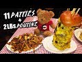 11-Patty Bardzilla Burger Challenge w/ 2lbs Poutine Fries!!