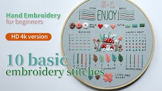 NEW！Explanatory version!Hand Embroidery for Beginners ‖ 33 basic embroidery stitches by ETSPIL E2871