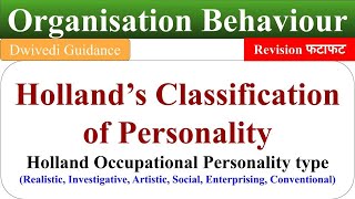 Holland Occupational Personality type, type of personality, organisational behaviour, OB, revision