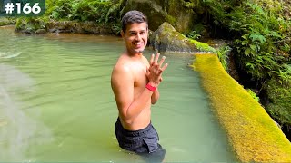 Swimming in Hot Springs of a Volcanic Island