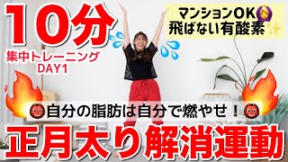 【10分正月太り解消】お家でできる有酸素運動で体の脂肪を燃やそう!!!宅トレウィークDAY1