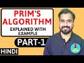 Prim's Algorithm Part-1 For Minimum Spanning Tree Explained With Solved Example in Hindi
