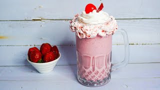 Fresh Strawberry Milkshake | Keventers style Strawberry Milkshake | Milkshake Quick Recipe #shorts