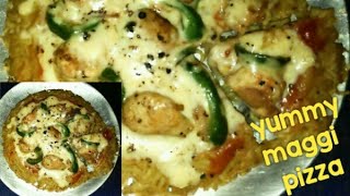 Maggi pizza recipe😋//Maggi+Pizza=Magizza recipe😜//Unique maggi recipe//Pizza base made with maggi😋