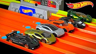 Hot Wheels HyperCar Drag Race & Top Speed Test - Lamborghini,Pagani,Koenigsegg,Mclaren,Tesla,Lotus