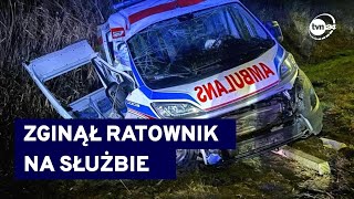 Dachowała karetka wracająca z interwencji. Ratownika medycznego żegnają służby z całego kraju