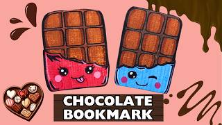 HOW TO MAKE CHOCOLATE BOOKMARK 🍫💕 Kawaii Bookmarks | DIY Cute Bookmark At Home | Paper Food Ideas