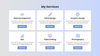 Responsive Service Box Using CSS Grid Layout | Service Section HTML CSS
