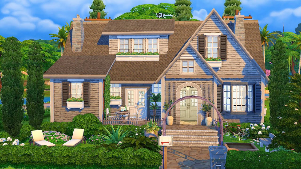 How I Built A Perfect Family Home In Sims 4 // No CC Musically Speed ...