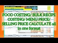 Food costing Application for professional.. In English with chef Bain