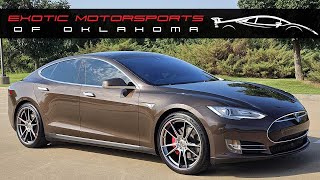 2014 Tesla Model S P85D For Sale - Walkaround - HRE FlowForm FF04 Wheels - Brown Metallic Paint