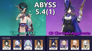 5.4(1) Spiral Abyss Clear || Xiao FFXX / Clorinde Aggravate || no voiceover no edit