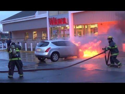 Wawa Car Fire 3/30/14 Bensalem, PA. Wawa Car Fire 3/30/14 Bensalem, PA.