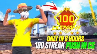 Pushing 100 Streak only in 8 Hour in cs rank | Shortest Challenge ever - MONU KING