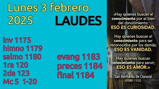 LAUDES con cantos Para el lunes 3 febrero 2025.