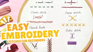 7 Easy Embroidery Stitches Tutorial, Hand Embroidery for Beginners
