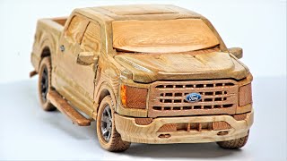 How to make wooden Ford F150 Raptor Pickup Truck - ASMR Woodworking, DIY Car Model