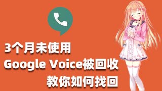 Google voice、gv号3个月未使用没有进行保号，被谷歌官方回收！教你如何找回被回收的Google voice、gv号、谷歌语音。