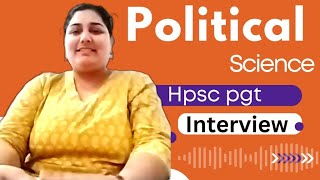 Hpsc pgt Political science Interview | Haryana Political science teacher interview | PD Classes