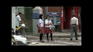 Smartly attired school girls in Kathmandu