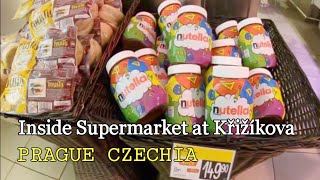 Prague Walk, Inside Supermarket at Křižíkova, Praha | Walk Around Tour PRAGUE CZECH REPUBLIC