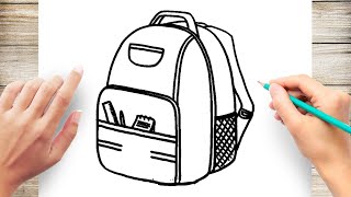 How To Draw Backpack Easy #Bag