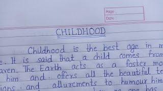 Write an essay on Childhood in English || Paragraph on Childhood in English || #extension.com