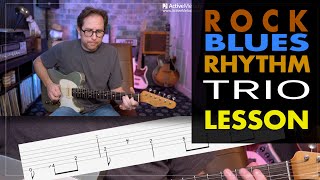 Rhythm guitar lesson - Rock blues rhythm in a trio using the Call & Response technique - EP447