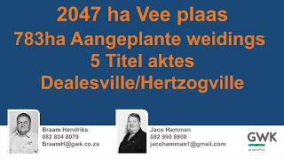 2047 ha Veeplaas TE KOOP - Dealesville/Hertzogville