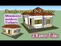 Desain rumah 9x9 meter 2 kamar tidur. minimalis modern Terbaru