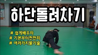 발차기-하단돌려차기(korea martial arts)