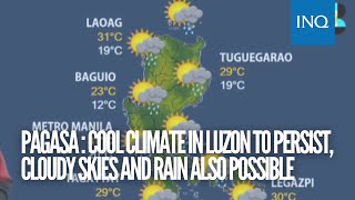 Pagasa : Cool climate in Luzon to persist, cloudy skies and rain also possible