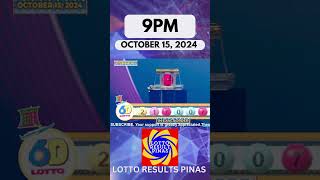 Lotto Result October 15, 2024 9PM 6 Digit 6D Lotto PCSO Lotto Result Today #pcsolottoresulttoday