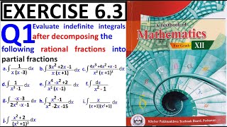 Exercise 6.3 Question 1 class 12 Maths New KPK Book | Ex 6.3 Q No 1 Integration | Study With Me