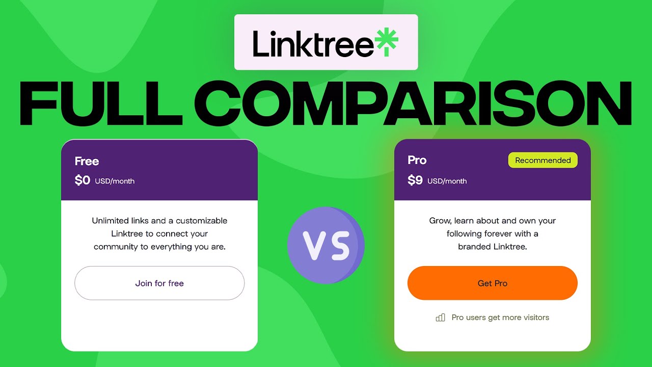 Linktree Free VS Linktree Pro (2024) Full Comparison - YouTube