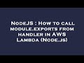 NodeJS : How to call module.exports from handler in AWS Lambda (Node.js)