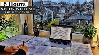 6 HOUR STUDY WITH ME | Revision Week, Background noise, Rain Sound, 10-min break, No Music