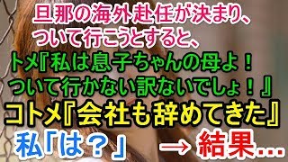 旦那の海外赴任が決まり、ついて行こうとすると、トメ『私は息子ちゃんの母よ！ついて行かない訳ないでしょ！』コトメ『会社も辞めてきた』私「は？」 → 結果…